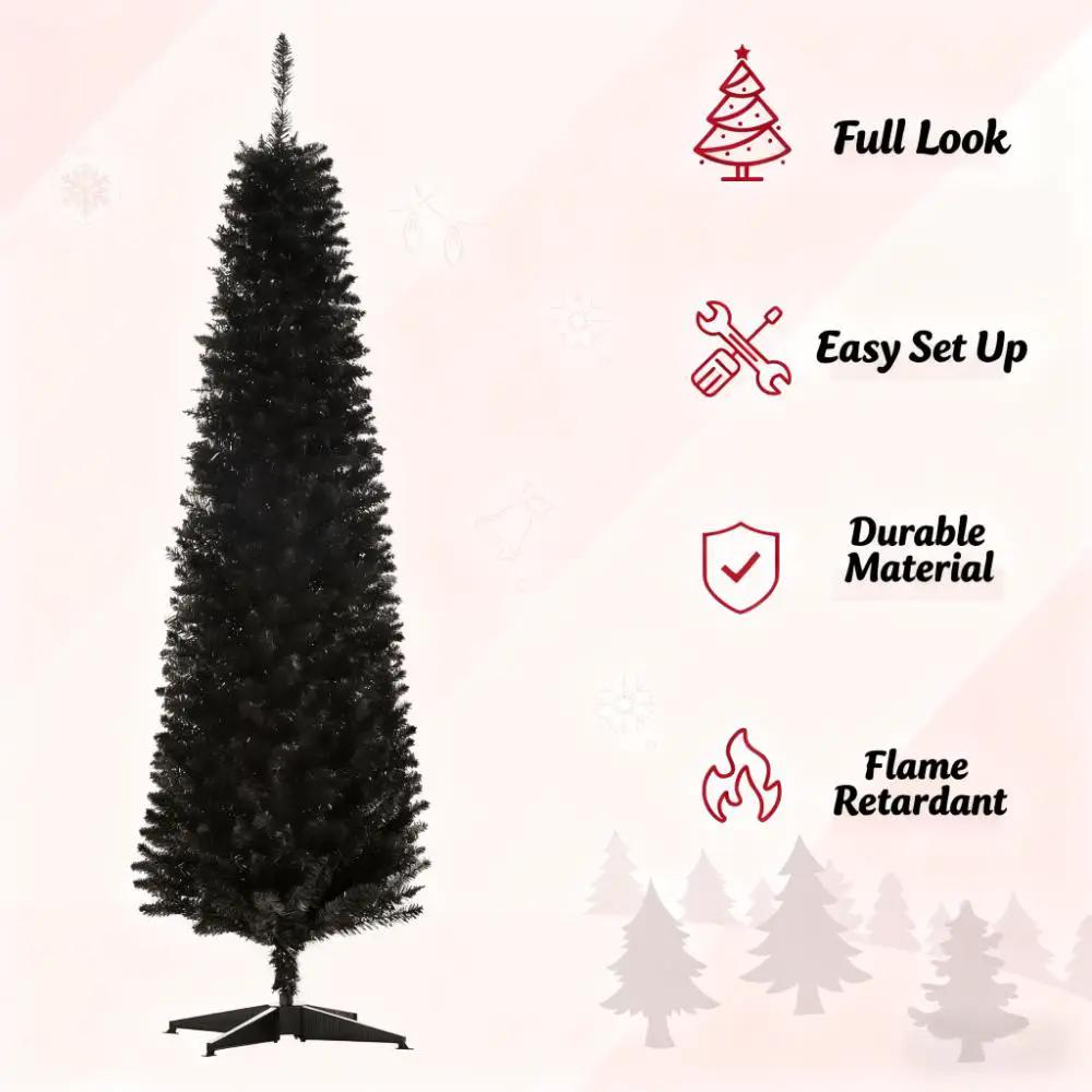 Slim Xmas Tree with Realistic Branch Tips and Plastic Stand by HouseOfZazla