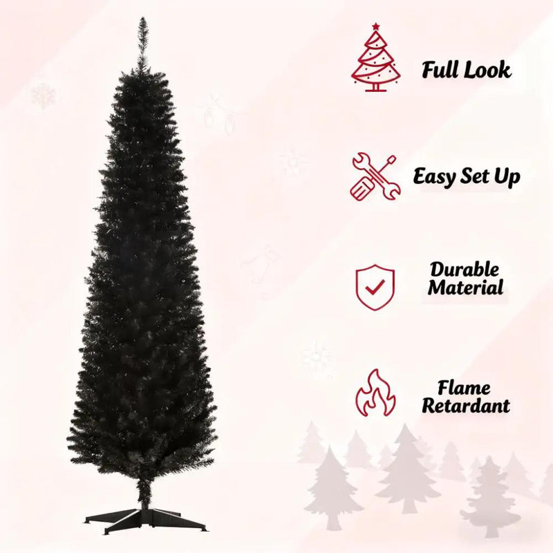 Slim Xmas Tree with Realistic Branch Tips and Plastic Stand by HouseOfZazla