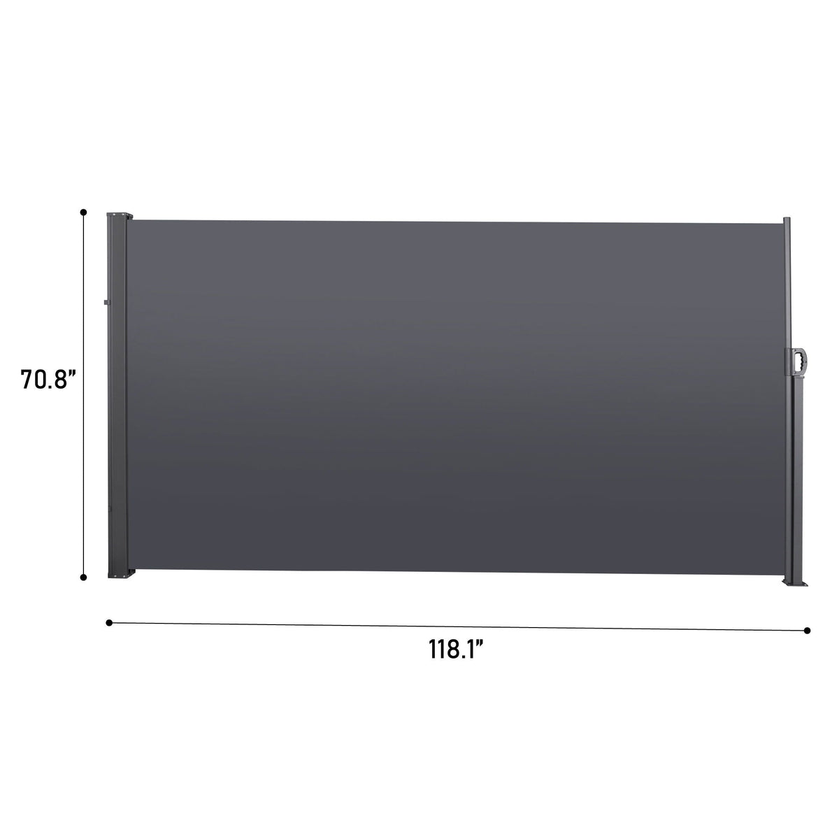 Retractable Side Screen Awning with UV Resistance - Dark Gray, photo 12 of 15