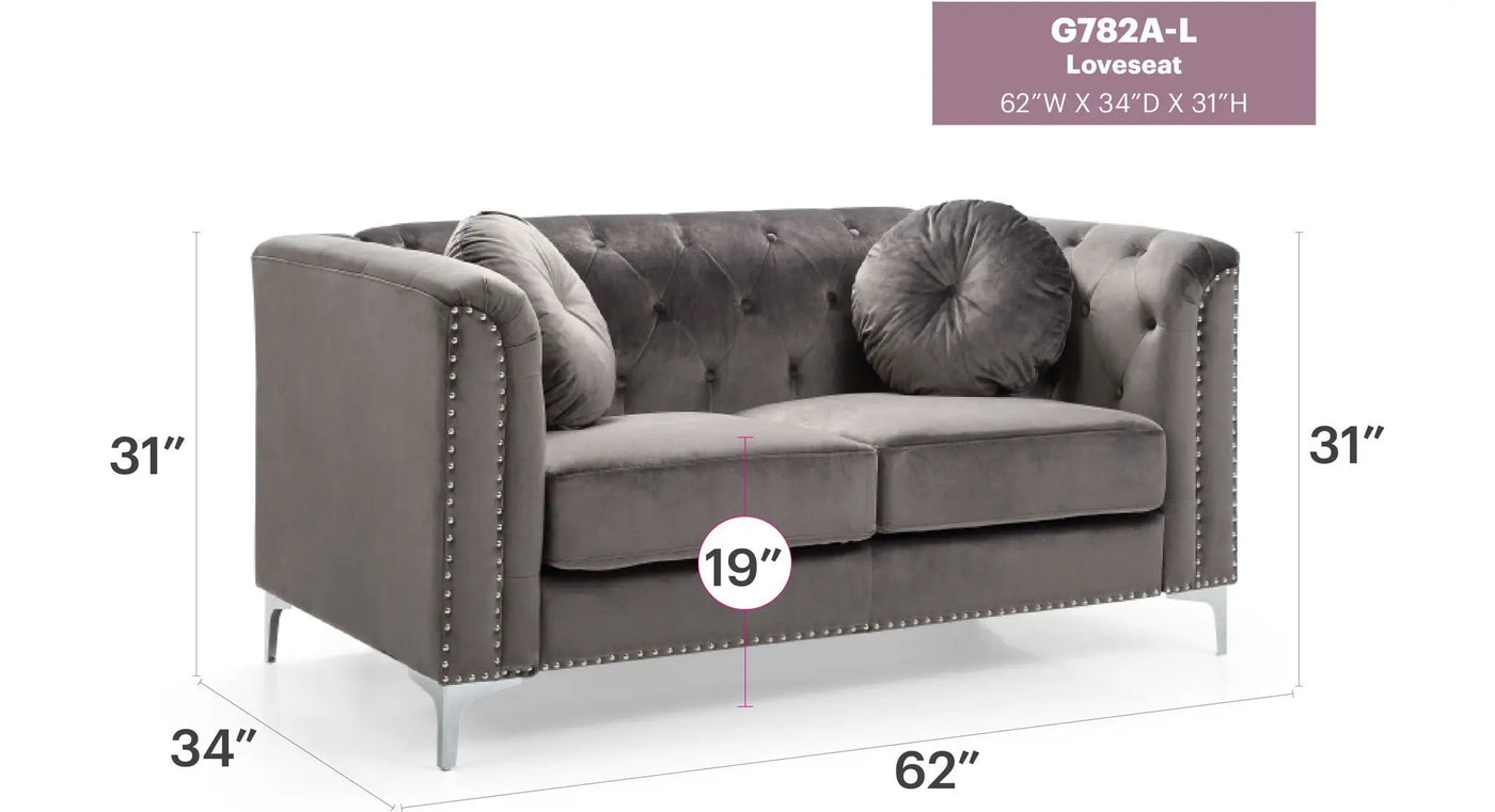 Stylish Sloped Arm Loveseat by HouseOfZazla
