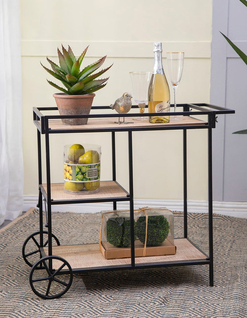 Shelf With Wheel - Black / Brown by HouseOfZazla