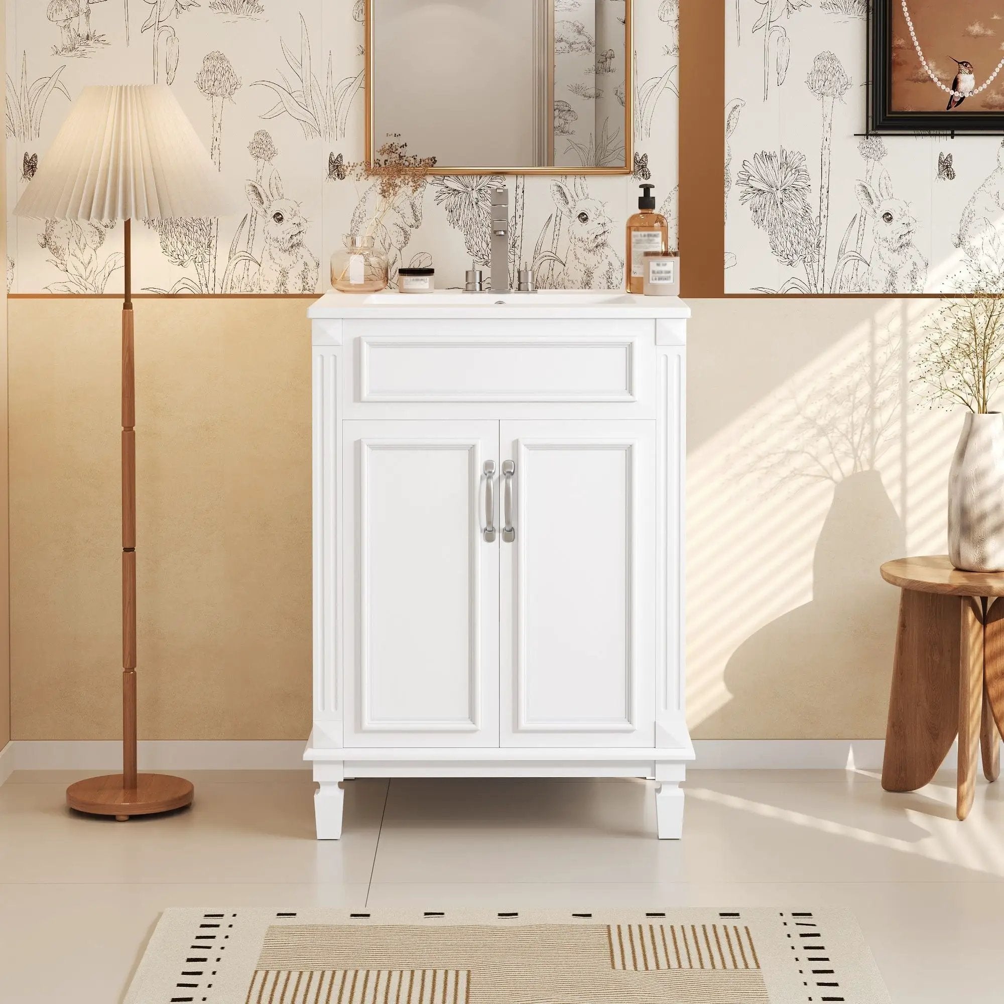 Bathroom Vanity With Top Sink, Cabinet With 2 Soft Closing Doors by Unique Piece Furniture