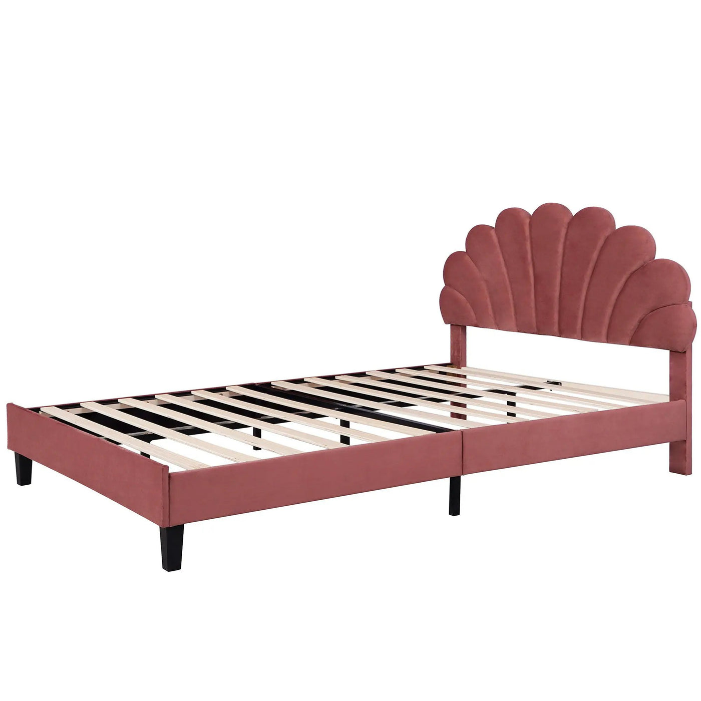 Upholstered Platform Bed With Flower Pattern Headboard by HouseOfZazla