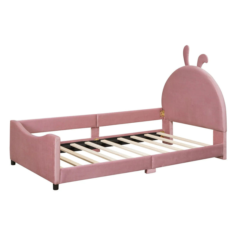Upholstered Daybed With Rabbit Ear Shaped Headboard by HouseOfZazla