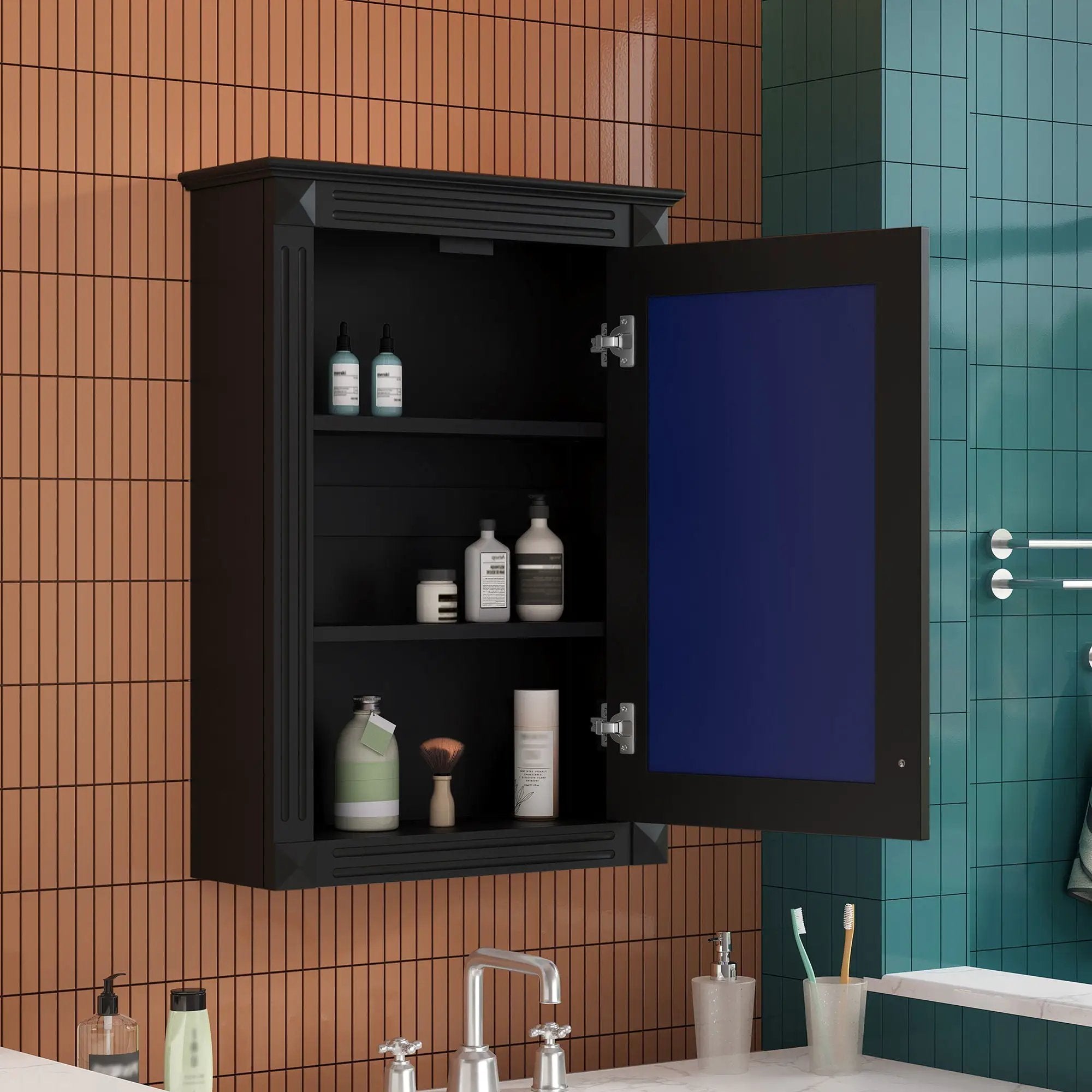 Wall Mounted Bathroom Storage Medicine Cabinet For Over Toilet With Mirror by HouseOfZazla