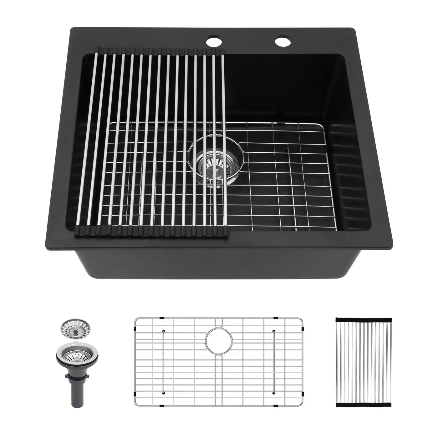 Quartz Kitchen Sink, Granite Composite, Drop In Sink With Durable Design by HouseOfZazla