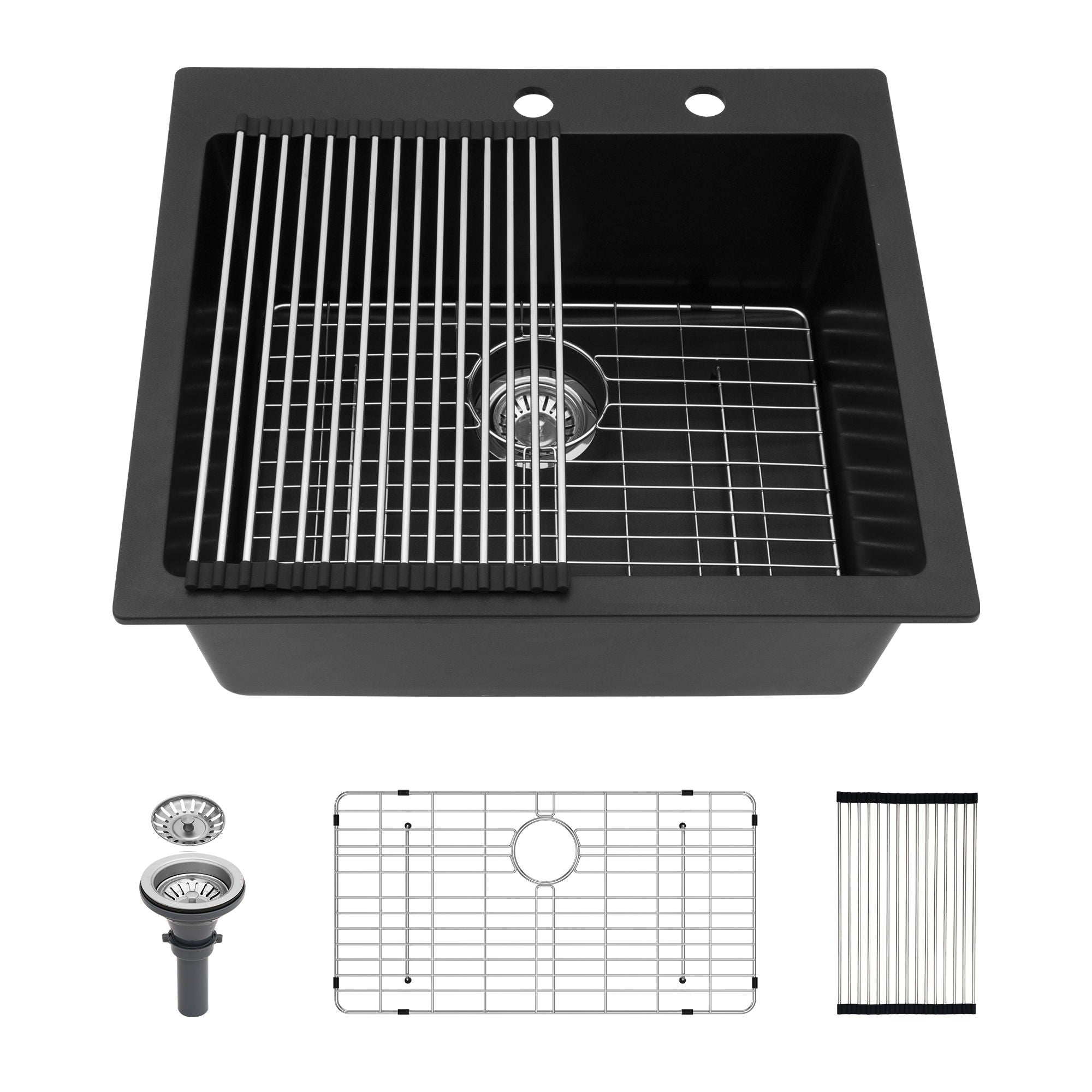 Quartz Kitchen Sink, Granite Composite, Drop In Sink With Durable Design by HouseOfZazla
