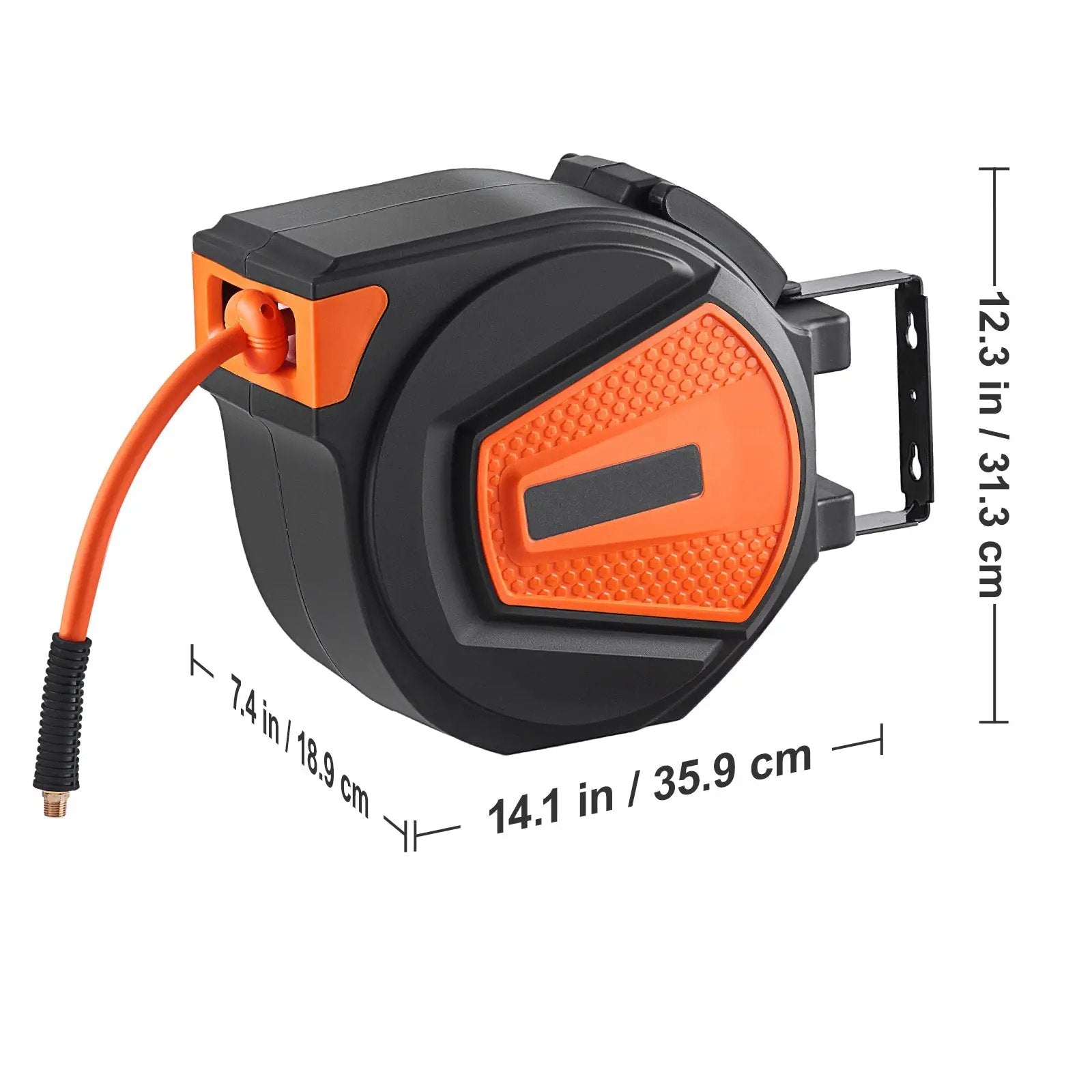 Retractable Air Hose Reel, 3/8 in x 50 ft Hybrid Air Hose by HouseOfZazla