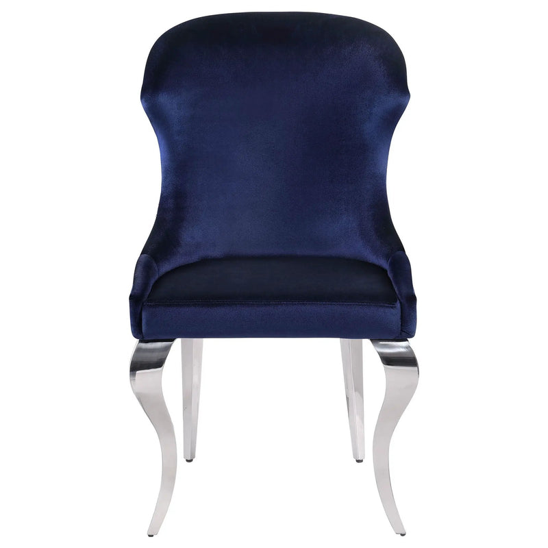 Cheyanne Upholstered Dining Side Chair Ink Blue (Set of 2) by Unique Piece Furniture