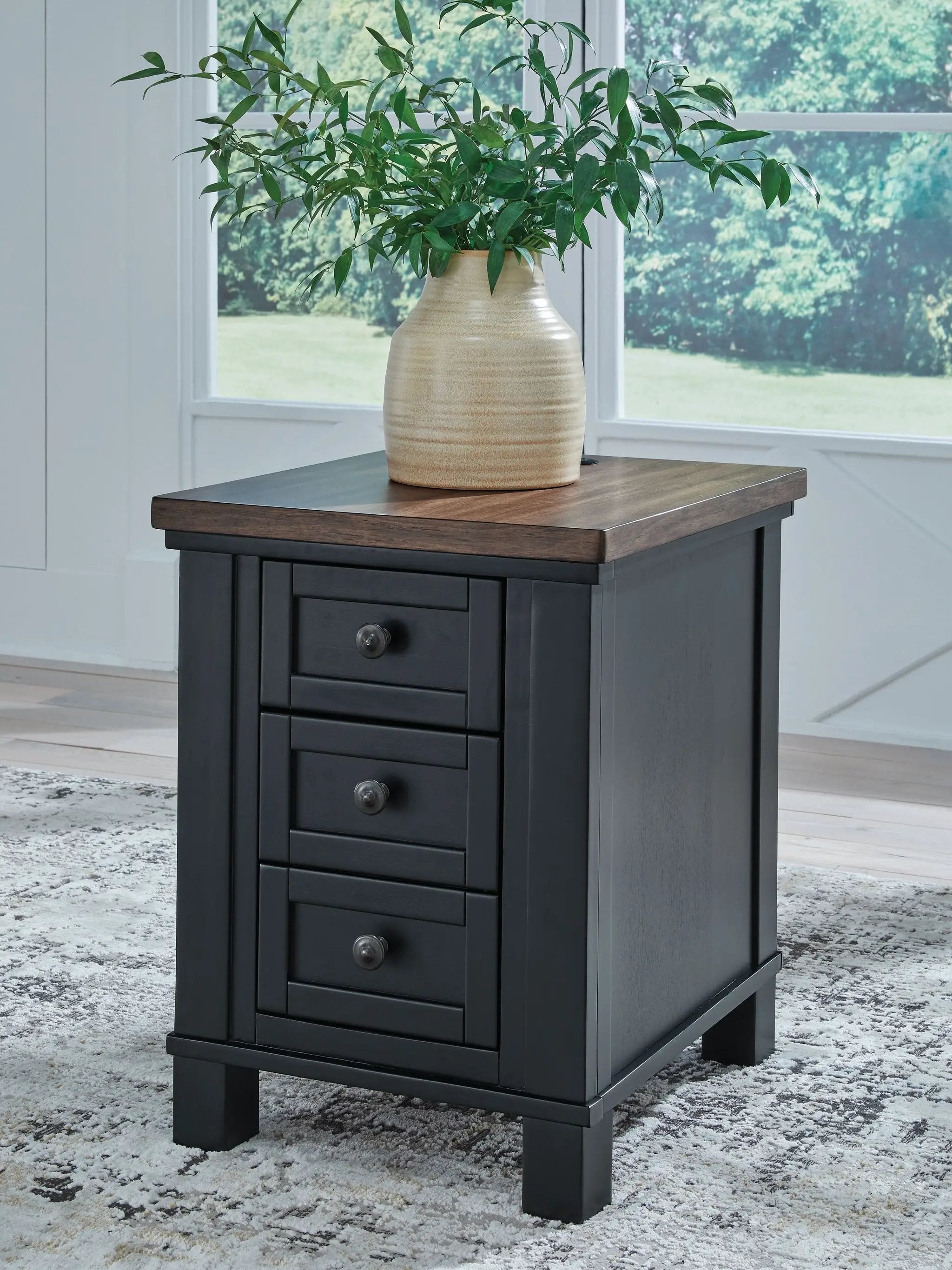 Wildenauer - Chair Side End Table - Brown / Black by Unique Piece Furniture