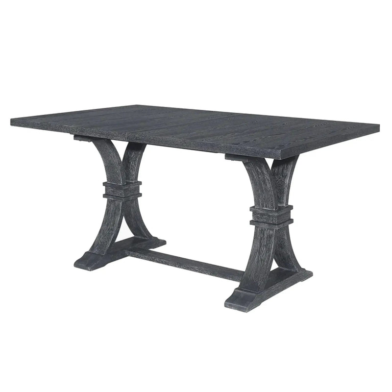 Devingo Extendable Dining Table Rustic Style - Gray by HouseOfZazla