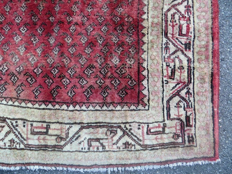 3'7"X 10' Antique Handmade India Oriental Paisley Wool Runner Rug Vegy # 31 by Jewel Rugs