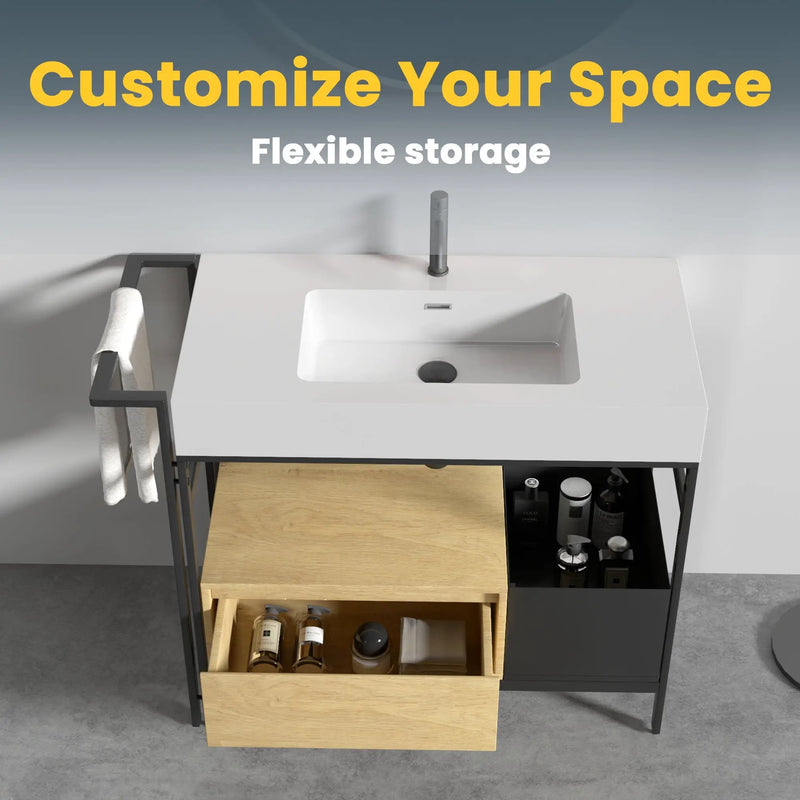 Forte 36" Industrial Style Bathroom Vanity by HouseOfZazla