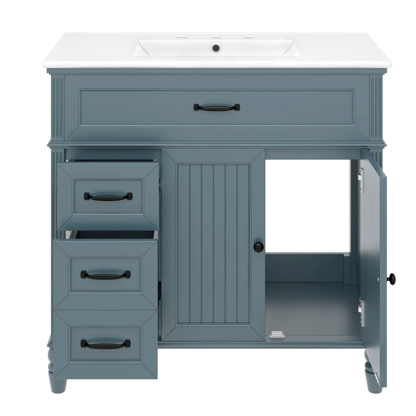 Bathroom Vanity With Sink, 2 Doors 2 Drawers, Freestanding Design by HouseOfZazla