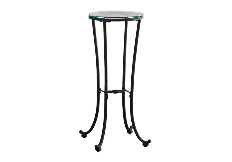 Modern Black Accent Side Table with Tempered Glass Top - Black, photo 4 of 4