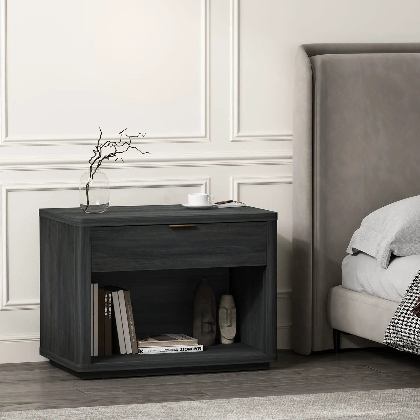 Evelyn - Nightstand With 1 Drawer And Open Shelf by HouseOfZazla