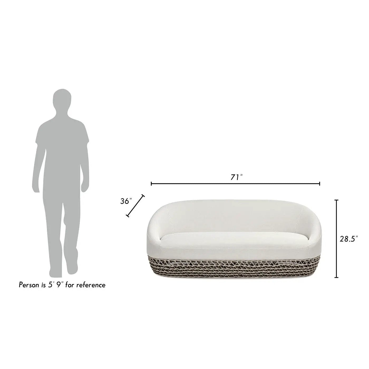 Willow - Upholstered Patio Deep Seating Sofa by HouseOfZazla