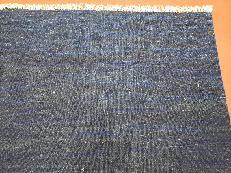 Large Blue Turkish Kilim Rug 7x10, Handmade, Wool by Jewel Rugs