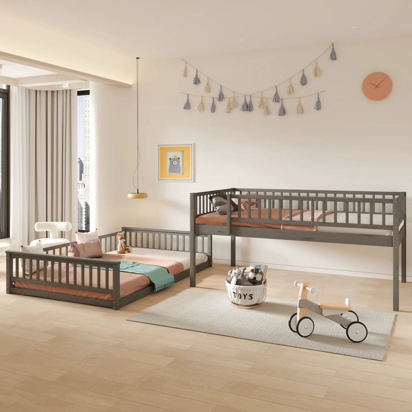 Bunk Bed With Ladder And Guardrails by HouseOfZazla