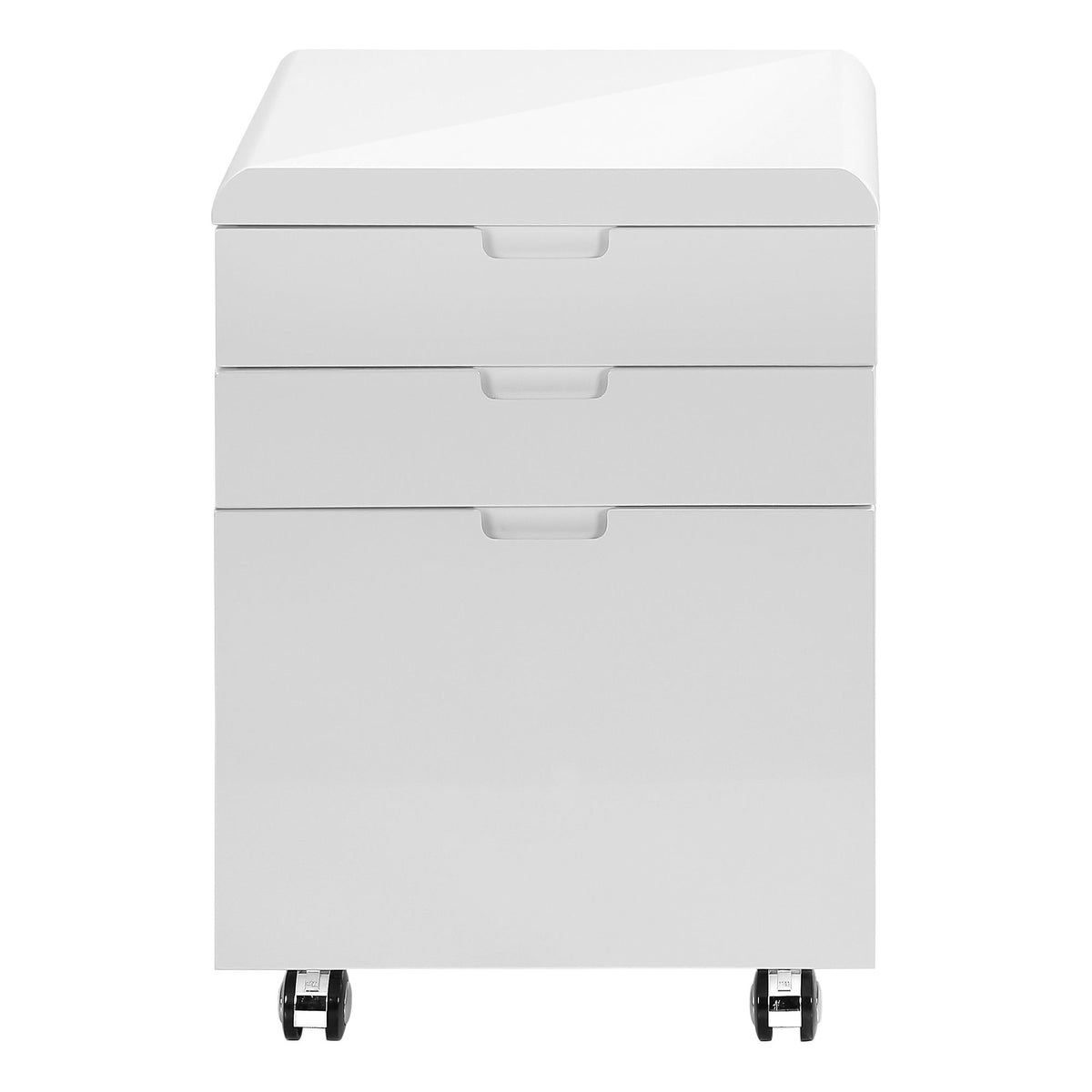 White Wood Rolling File Cabinet with Locking Storage Drawers - White, photo 4 of 4