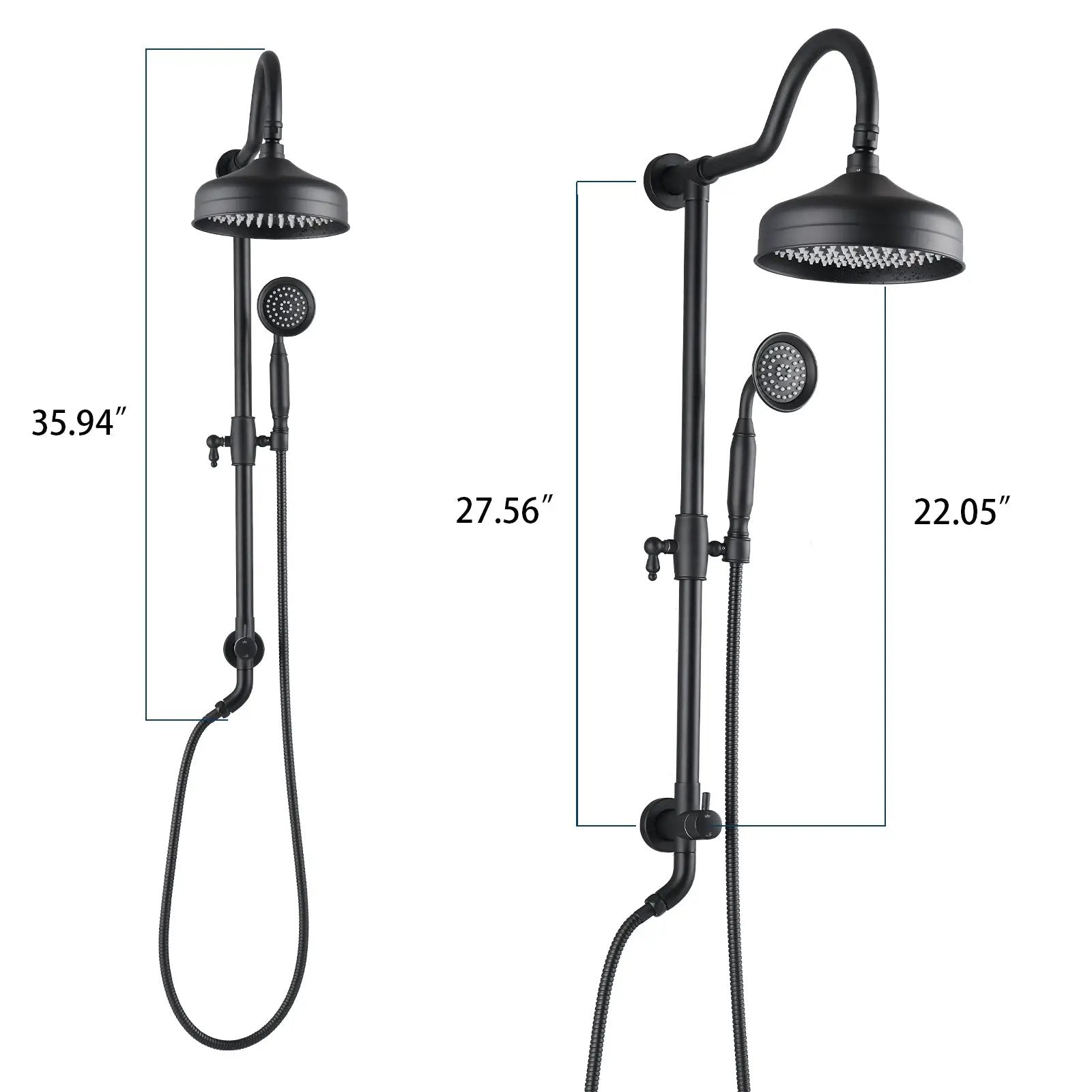 8-Inch Complete Rain Shower Combo System, Matte Black by HouseOfZazla