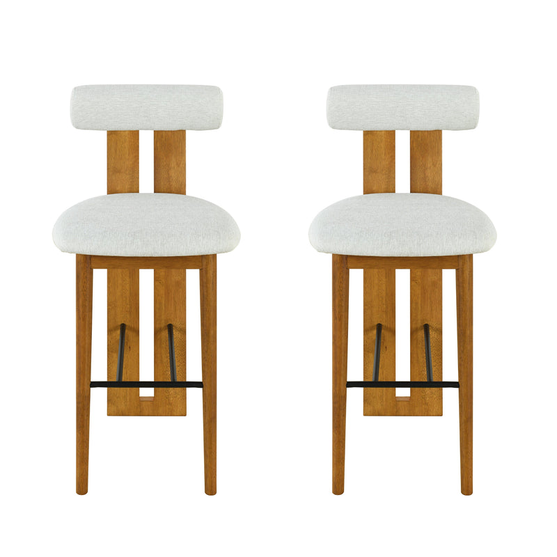 Renee Indoor Wooden Upholstered Barstool by HouseOfZazla