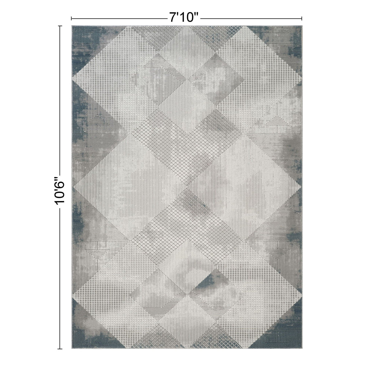 Geometric Area Rug with 3D Effect - Gray, photo 7 of 8
