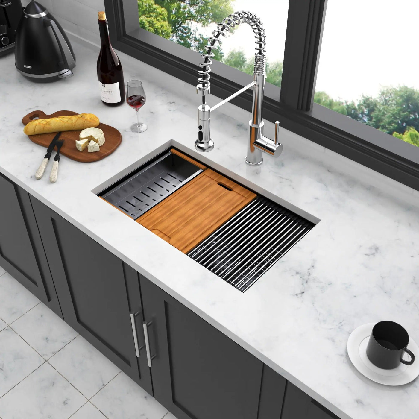 Workstation Kitchen Sink, Single Bowl Undermount by HouseOfZazla