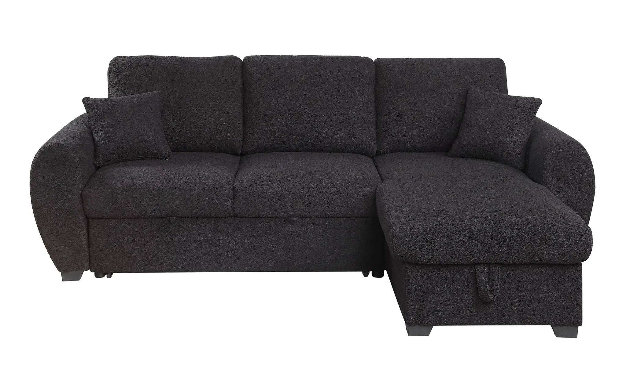 Veronica - Reversible Sleeper Sectional Sofa With Storage Chaise - Black by Unique Piece Furniture