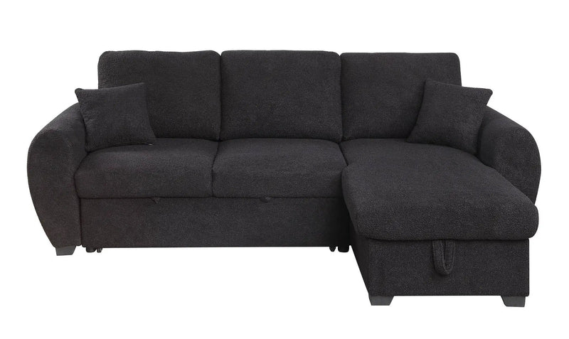 Veronica - Reversible Sleeper Sectional Sofa With Storage Chaise - Black by Unique Piece Furniture