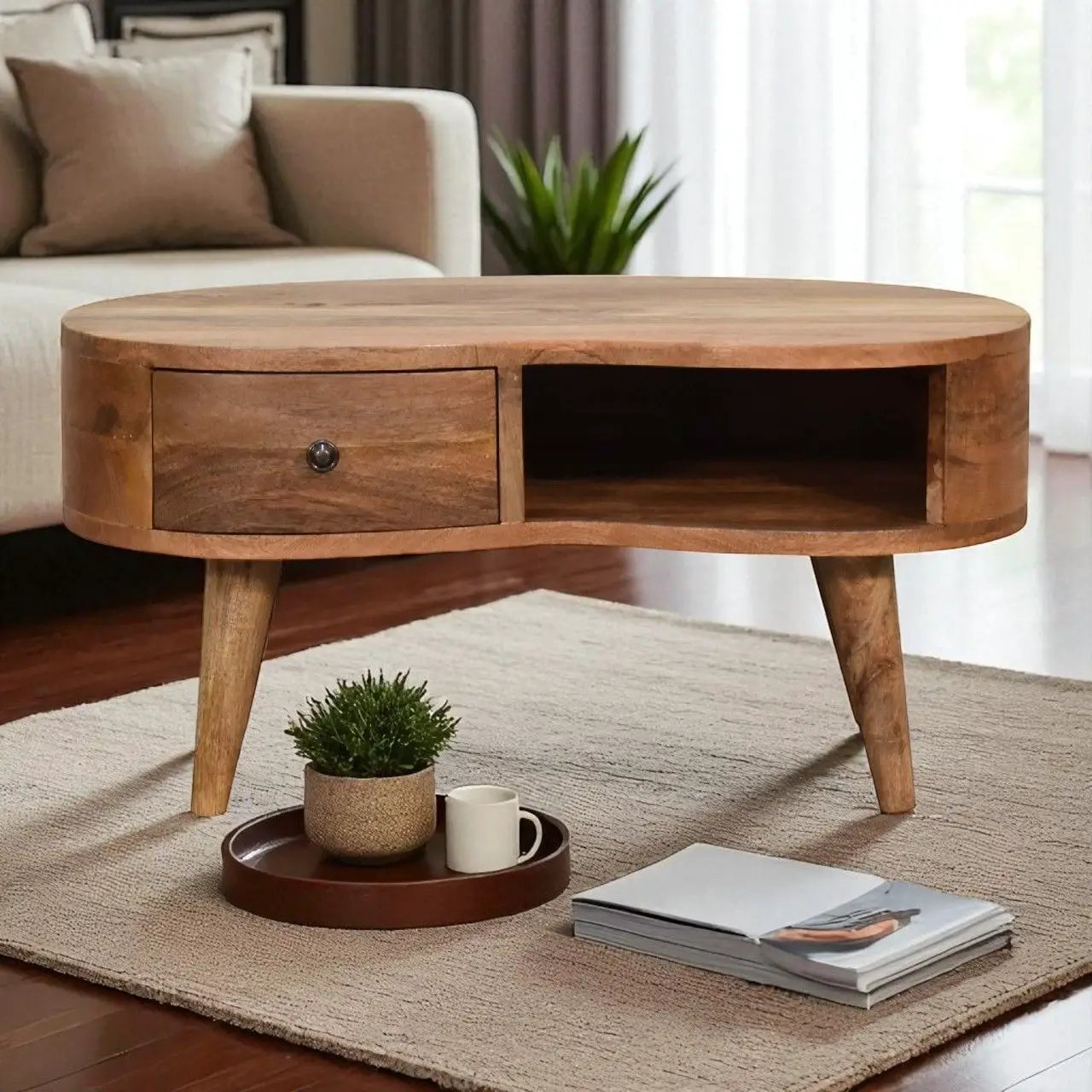 Wave Coffee Table With 1 Drawer by Unique Piece Furniture