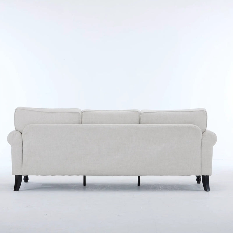 83 Inch Faux Leather Rolled Arm Sofa with Nailhead Trim by HouseOfZazla