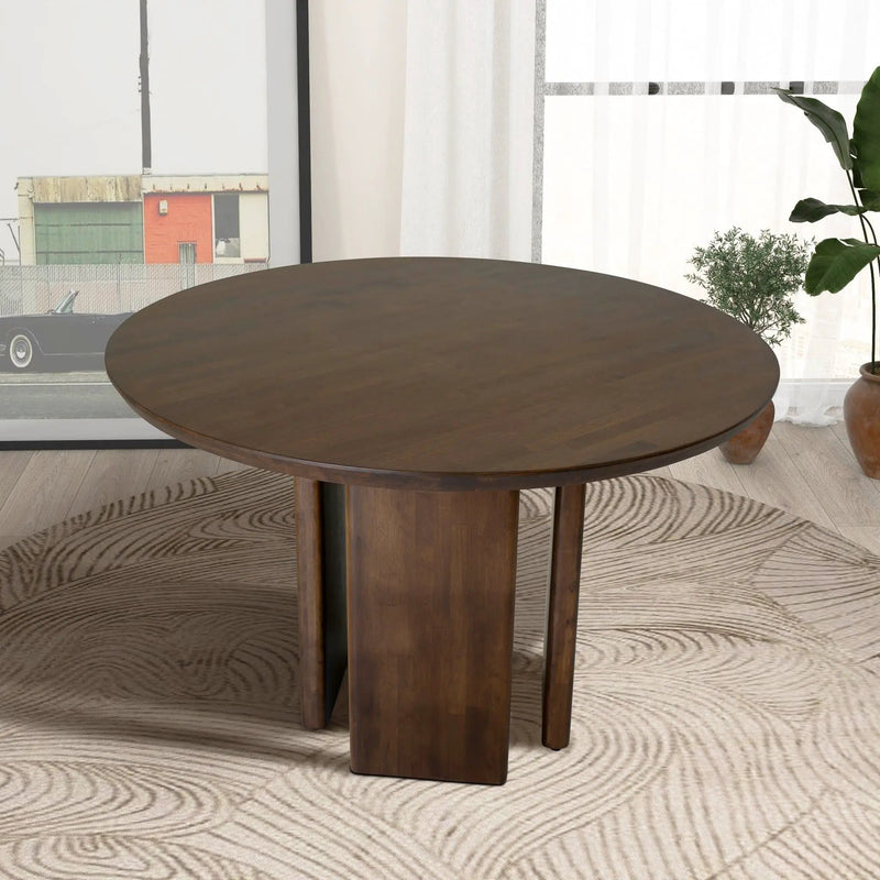 Alden - Round Dining Table - Walnut by HouseOfZazla