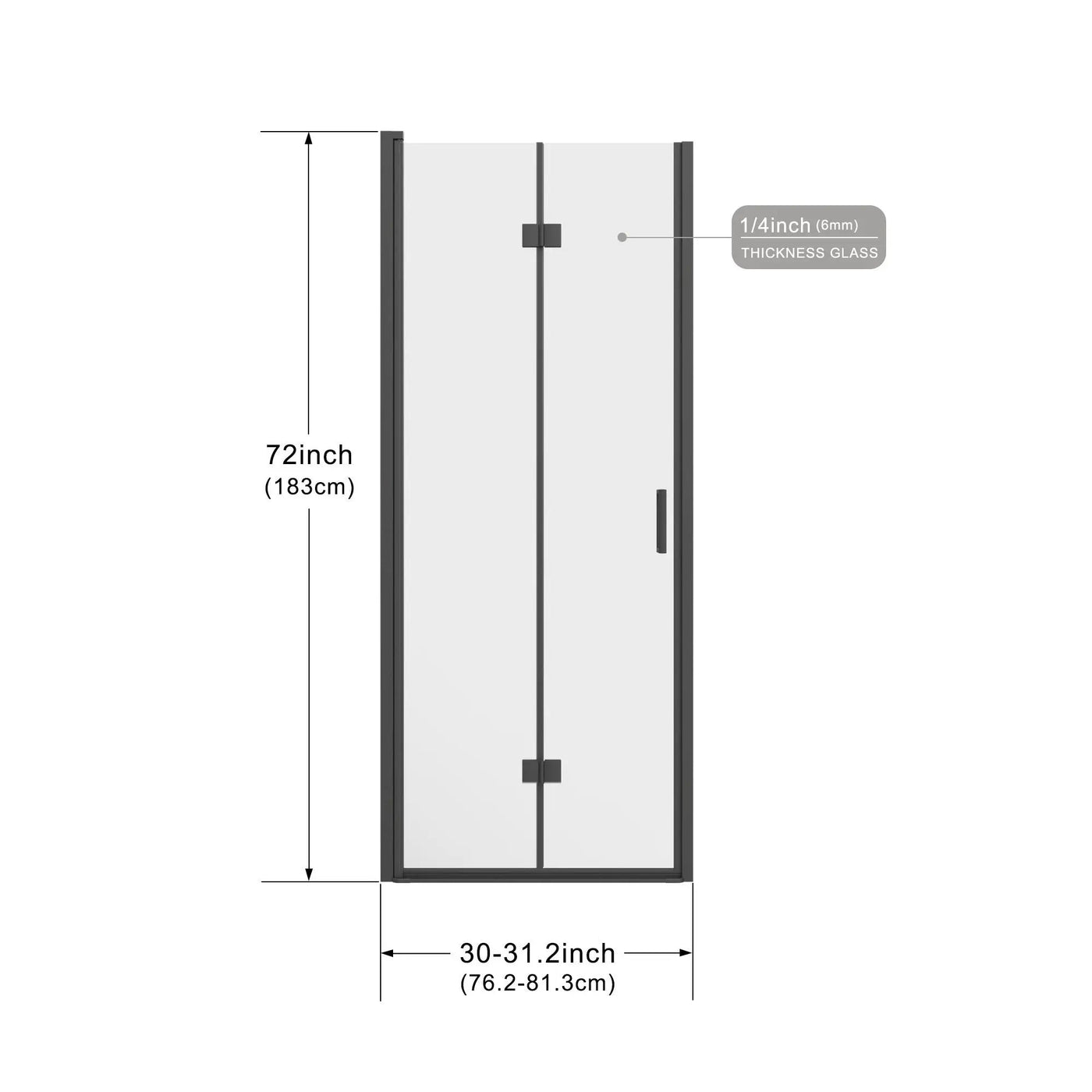 Bifold Frameless Shower Door With Tempered Clear Glass by HouseOfZazla
