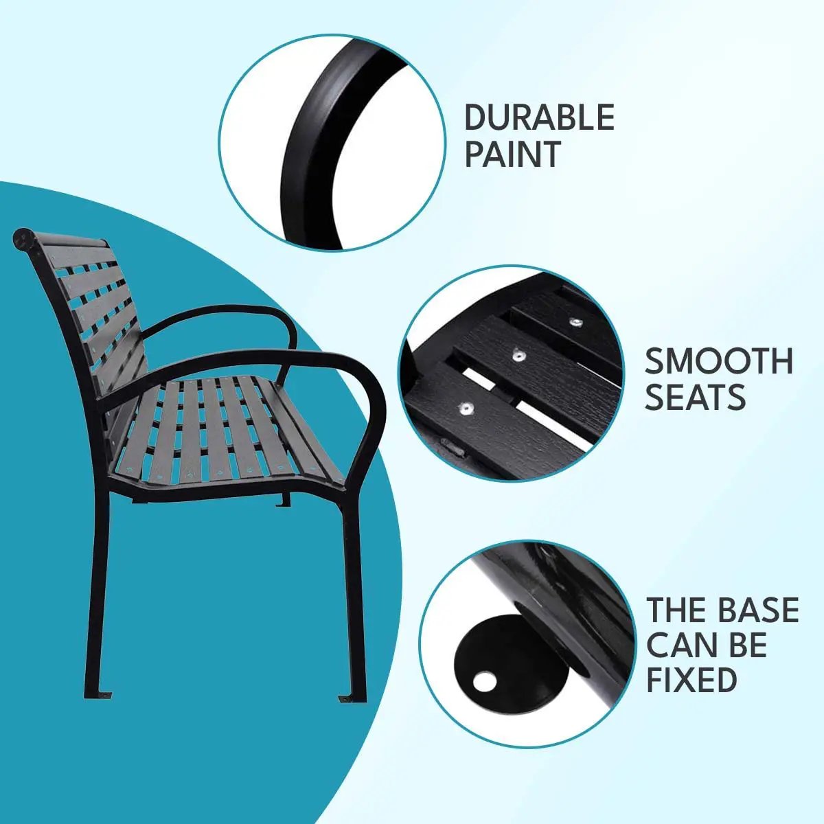 Patio Bench Steel - Black by HouseOfZazla