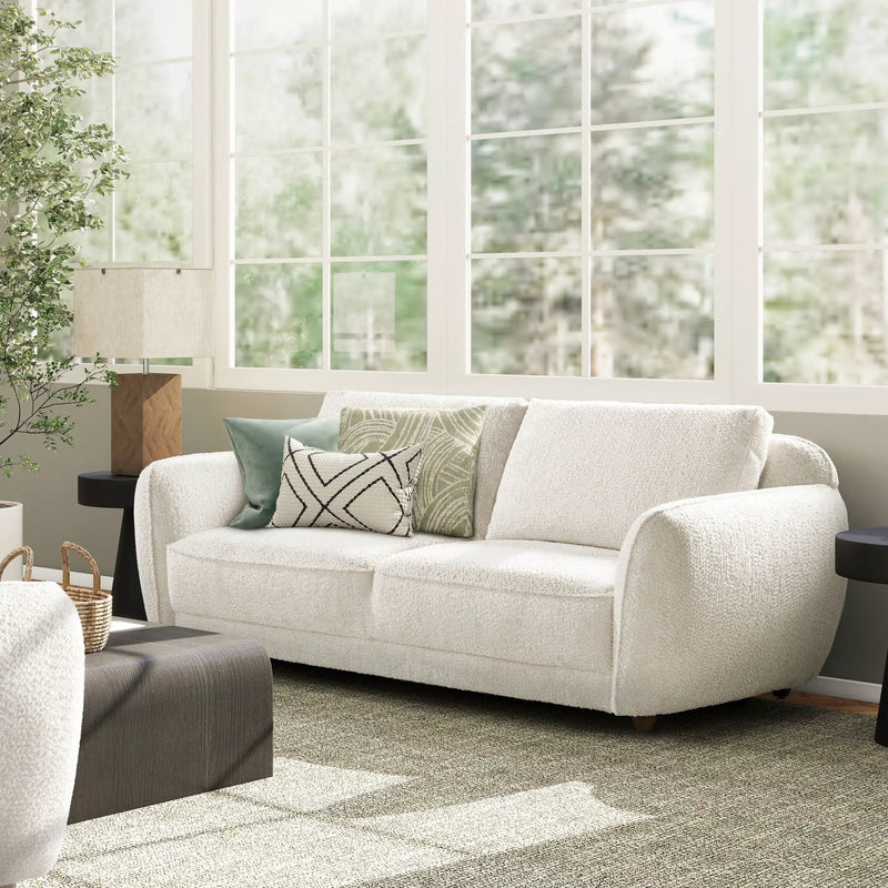 Sharon - Puffy Arm Sofa - Alpaca Off-White by Unique Piece Furniture