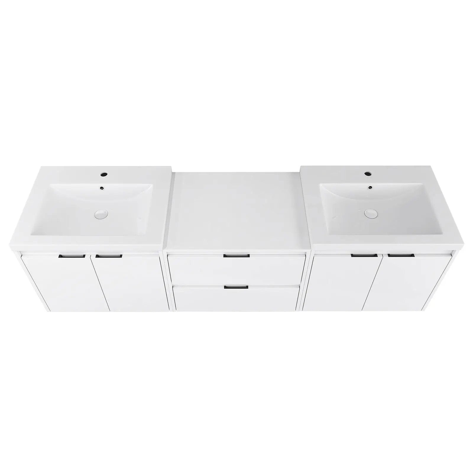 72" Bathroom Vanity With Resin Sink, Soft Close Doors, and 1-Side Cabinet by HouseOfZazla