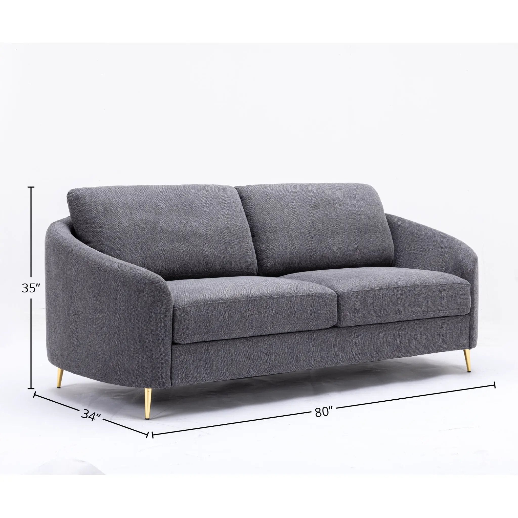 Yuina Linen Sofa in Gray by HouseOfZazla