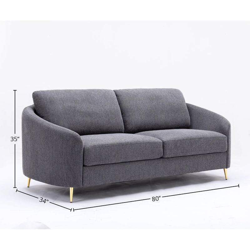 Yuina Linen Sofa in Gray by HouseOfZazla
