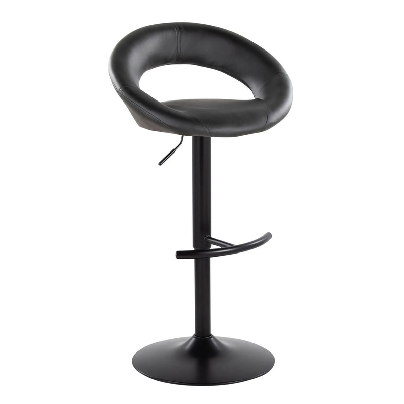 Posh - Contemporary Adjustable Barstool With Swivel & Rounded T Footrest (Set of 2) by Unique Piece Furniture