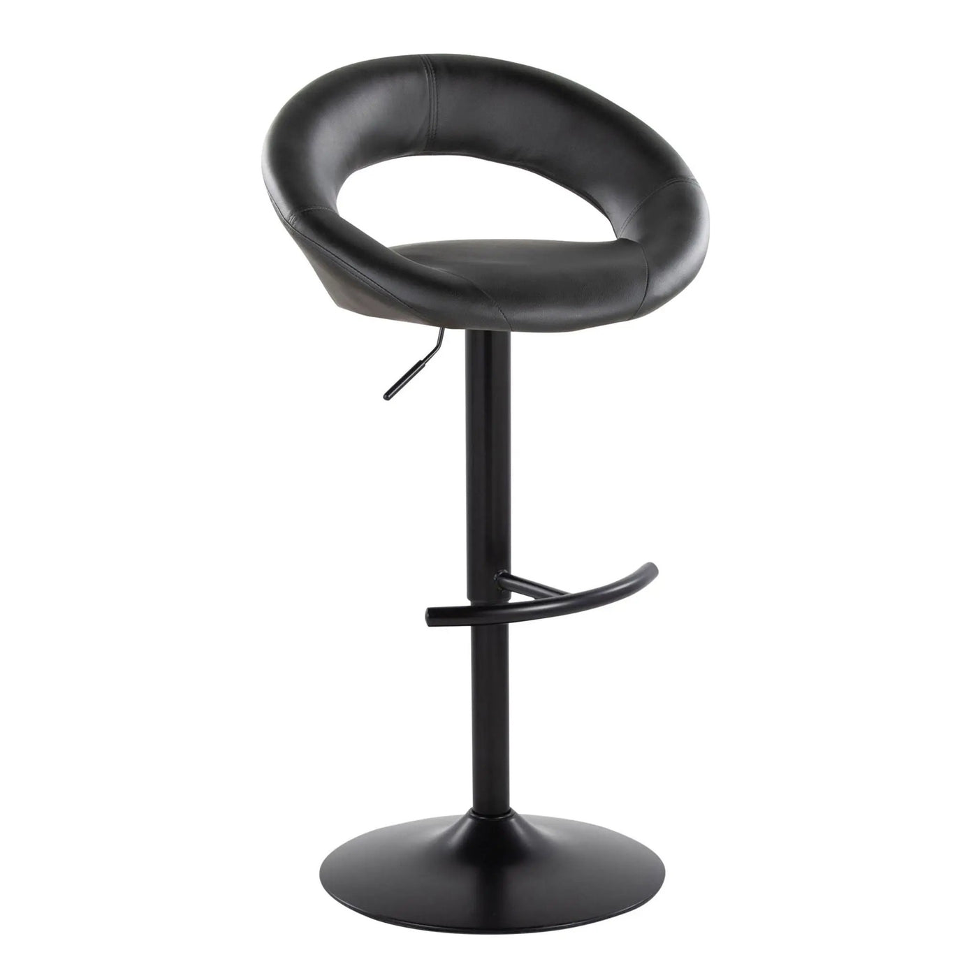 Posh - Contemporary Adjustable Barstool With Swivel & Rounded T Footrest (Set of 2) by HouseOfZazla