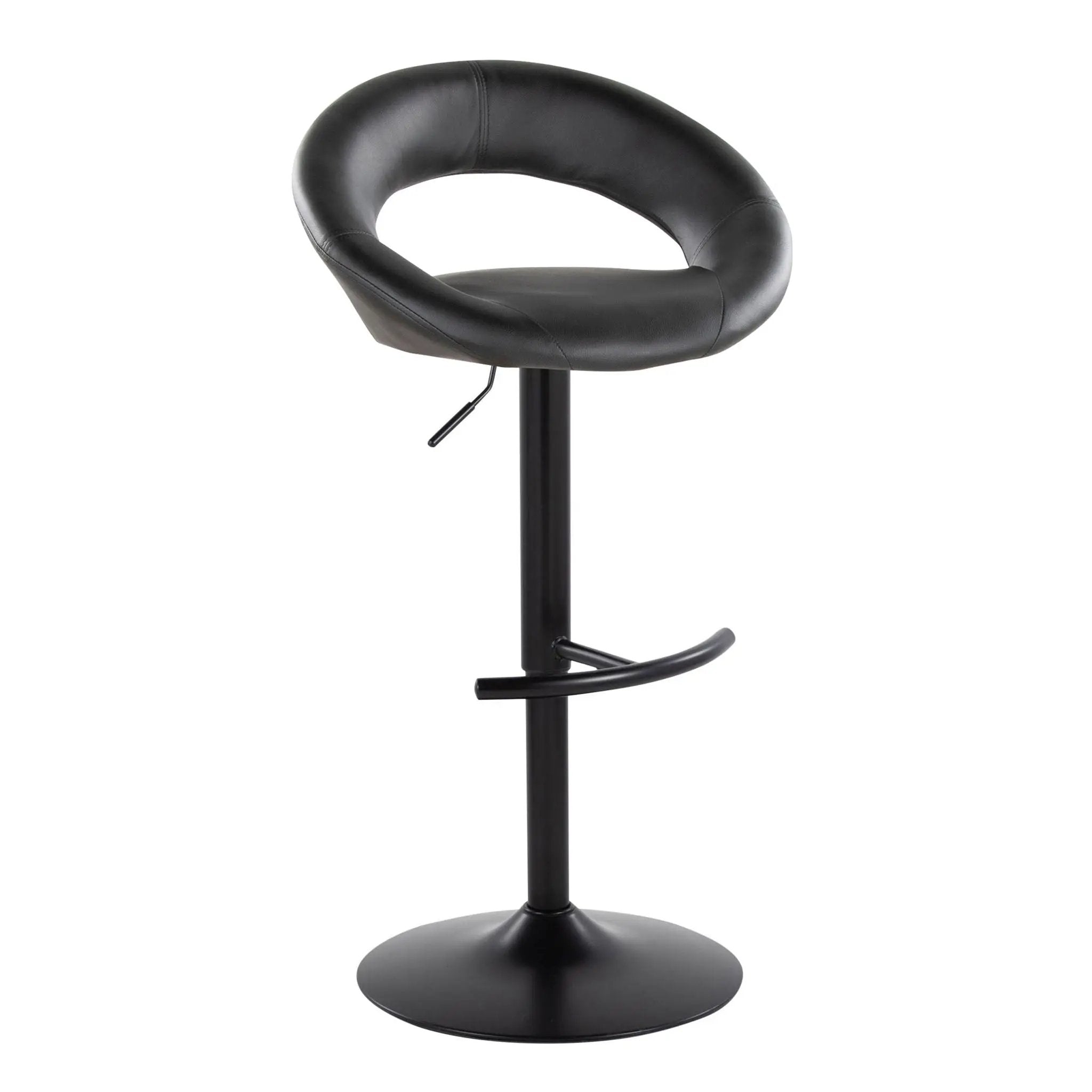 Posh - Contemporary Adjustable Barstool With Swivel & Rounded T Footrest (Set of 2) by HouseOfZazla