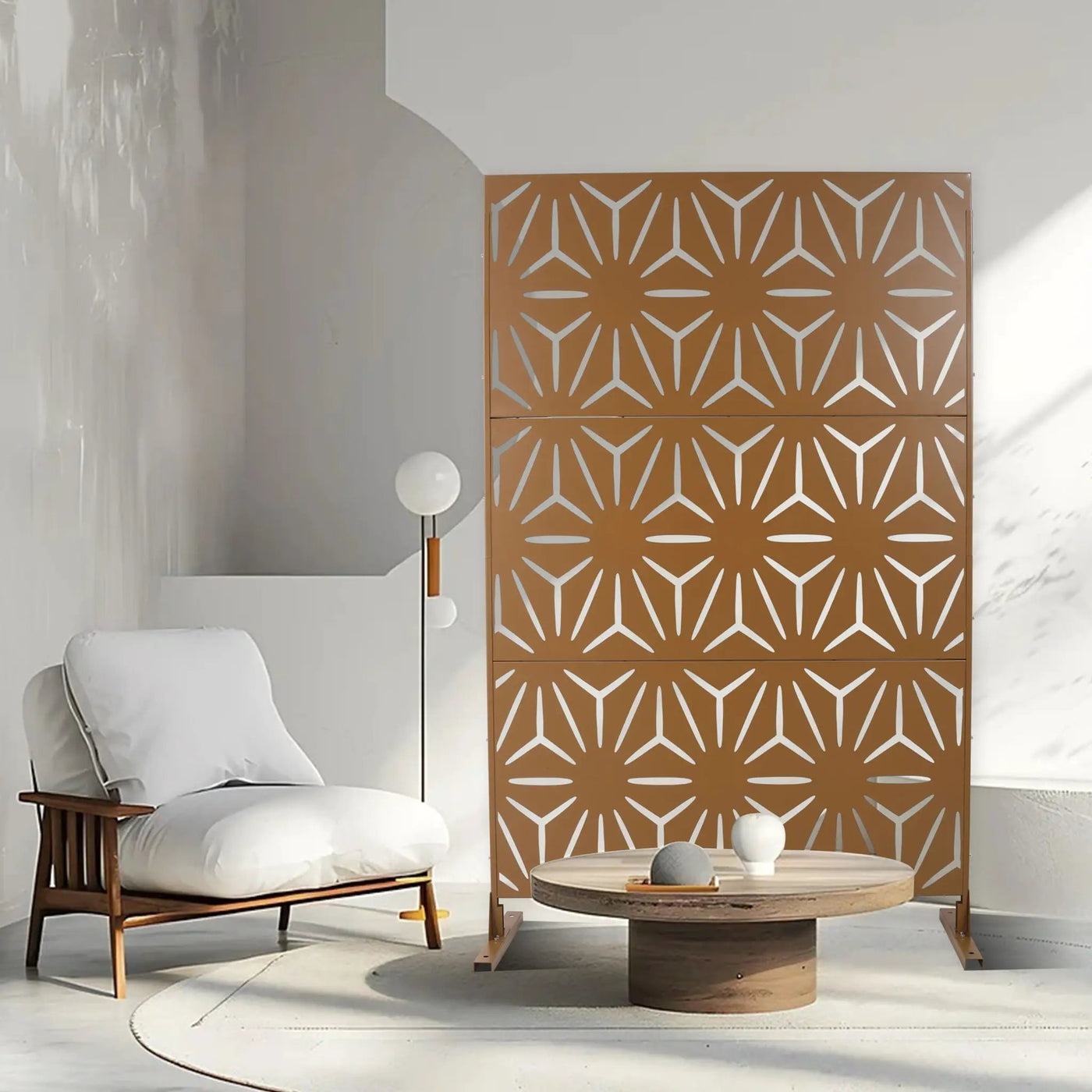 Outdoor & Indoor Metal Privacy Screen, Freestanding Decorative Panels by HouseOfZazla