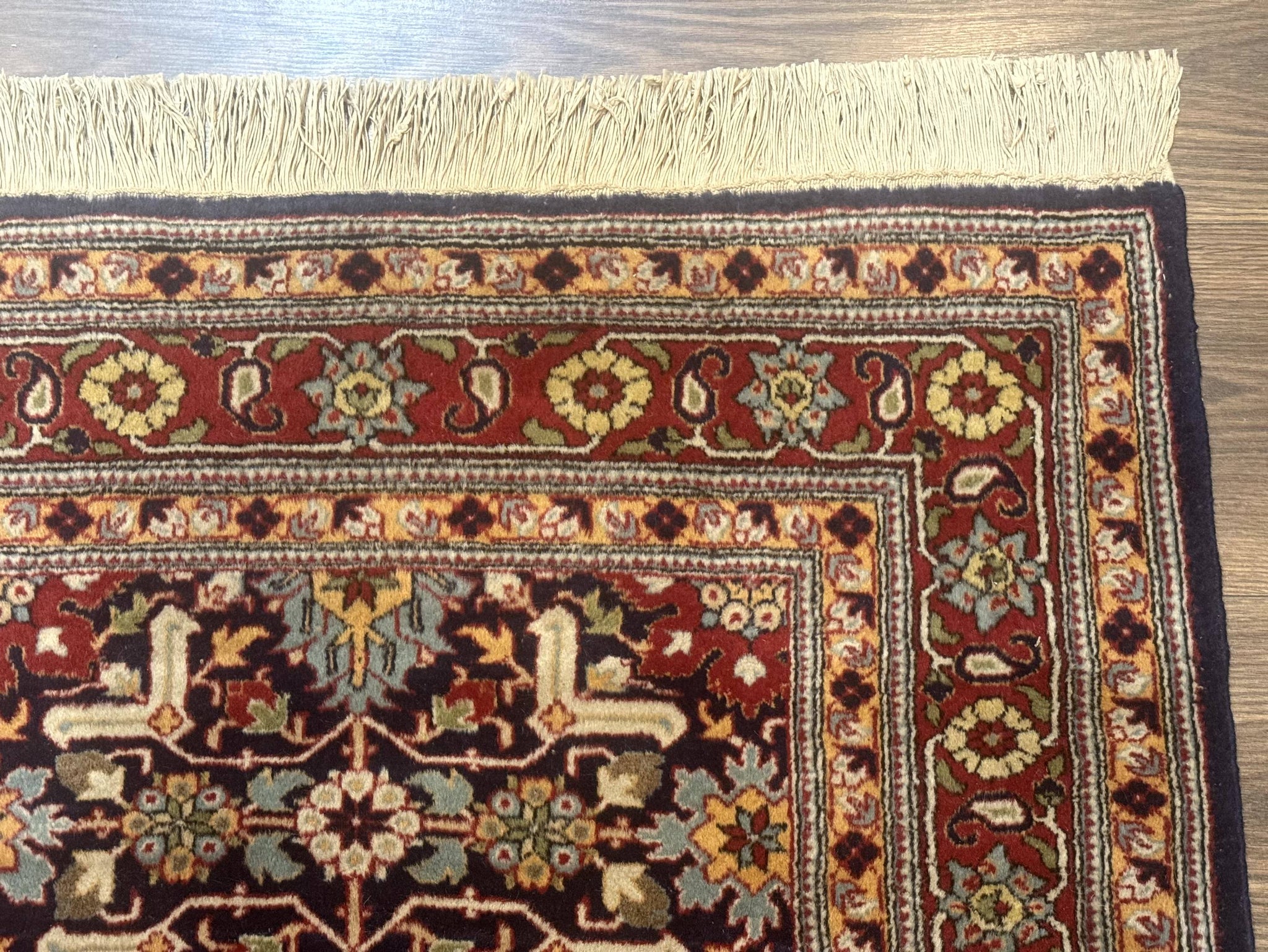 Turkish Hereke Rug 3x5, Navy Blue and Red, Fine 210 KPSI by Jewel Rugs