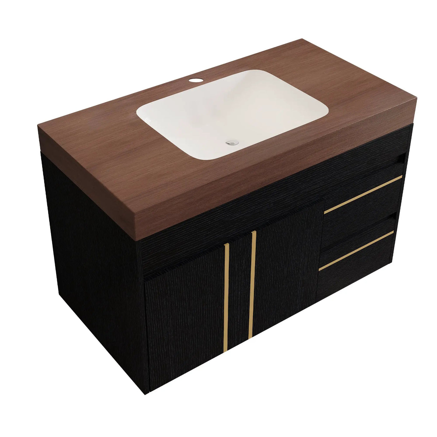 36" Floating Bathroom Vanity with Ceramic Sink and Faux Marble Top by HouseOfZazla