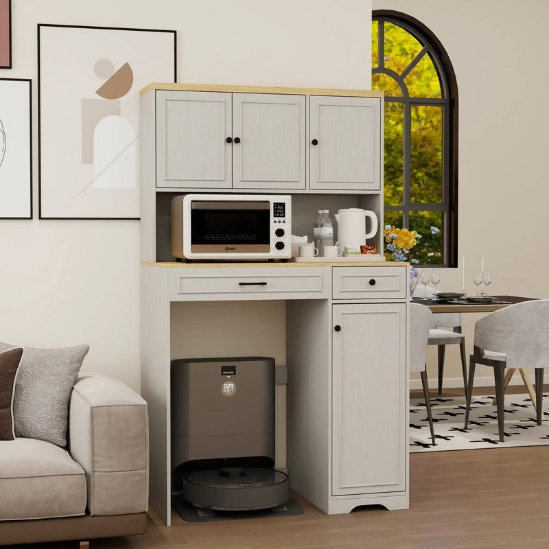 Over The Washer, Dryer And Robot Vacuum Storage Cabinet - Antique by HouseOfZazla