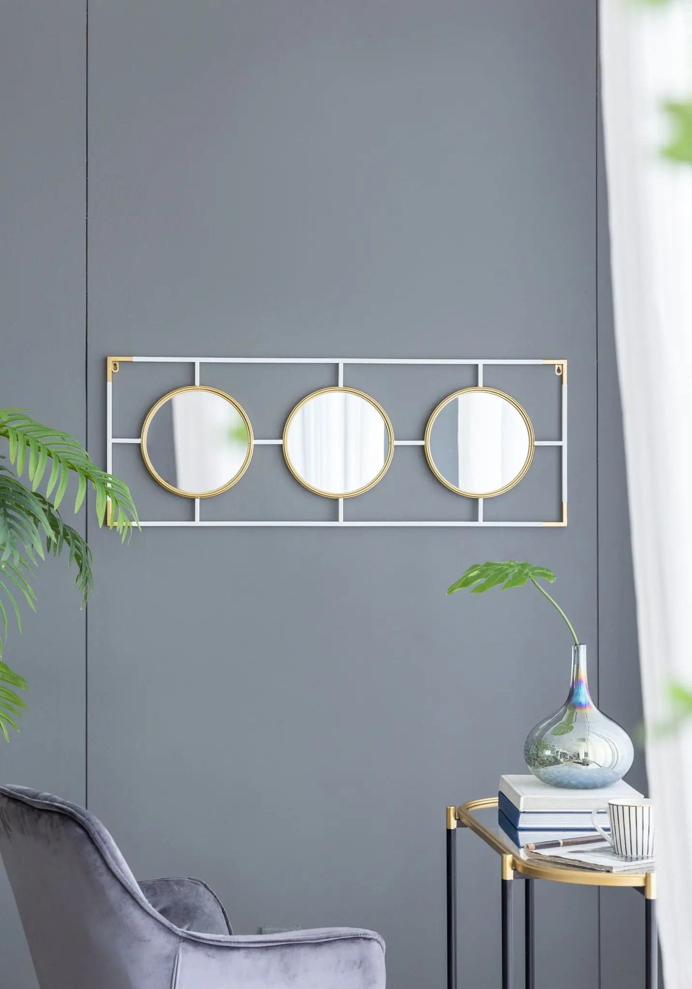 3 Mirror Piece Wall Mirror InRectangular Frame, Home Wall Decor For Bedroom Living Room by HouseOfZazla