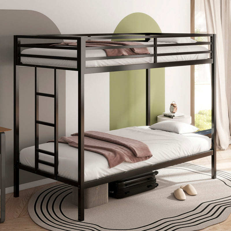 Adam - Twin Over Twin Bunk Bed - Black by HouseOfZazla