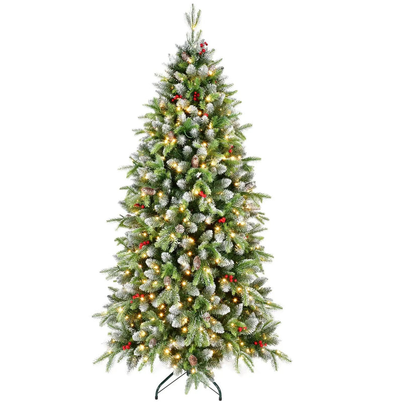 6ft Pre-Lit Artificial Christmas Tree with 380 Warm White LED Lights by HouseOfZazla