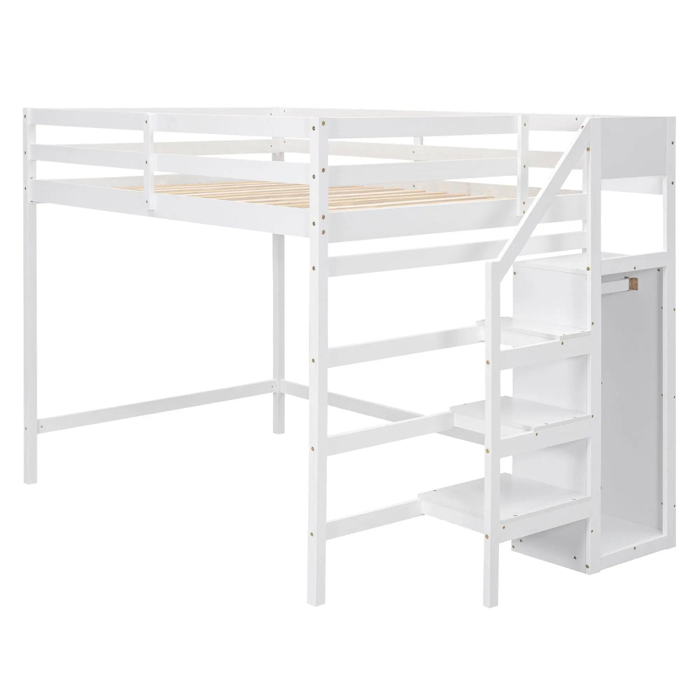Loft Bed With Built In Storage Wardrobe And Staircase by HouseOfZazla